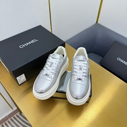 Chanel Silver Casual Versatile Sneakers - Image 8