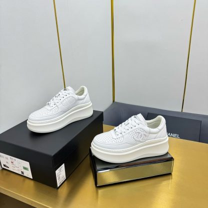 Chanel pure white casual versatile sneakers - Image 8