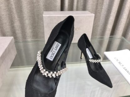 Jimmy Choo Strapless Rhinestone Pointed Toe High Heels - Image 8