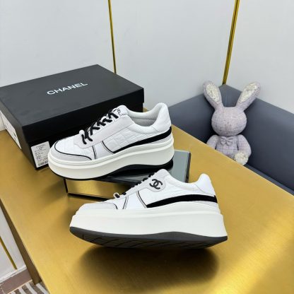 Chanel white and gray with black laces casual versatile sports shoes - Image 8