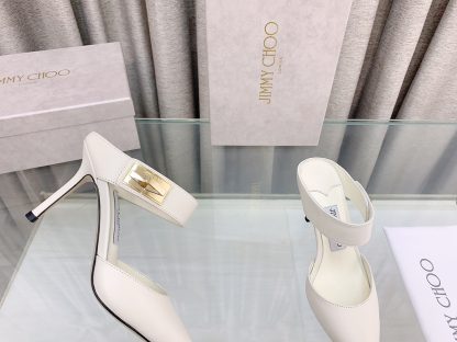 Jimmy Choo metal buckle half-drag women’s high-heeled shoes - Image 8