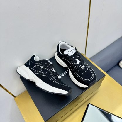 Chanel black classic sports versatile couple style dad shoes - Image 8
