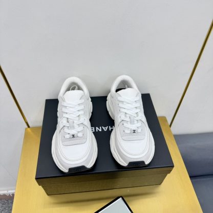 Chanel gray and white classic sports versatile couple style dad shoes - Image 8