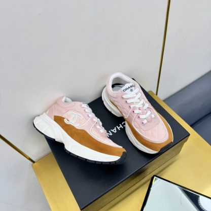 Chanel men's and women's couple's pink and orange classic sports casual dad shoes - Image 8