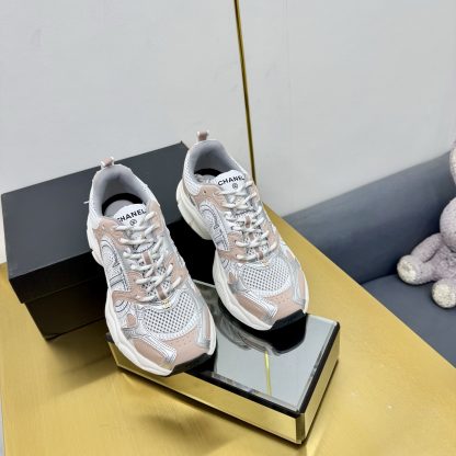 Chanel men's and women's couple silver pink classic breathable casual dad shoes - Image 8