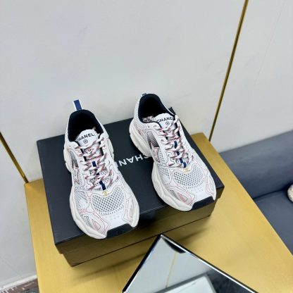 Chanel men's and women's couple's white, black and red classic breathable casual dad shoes - Image 8