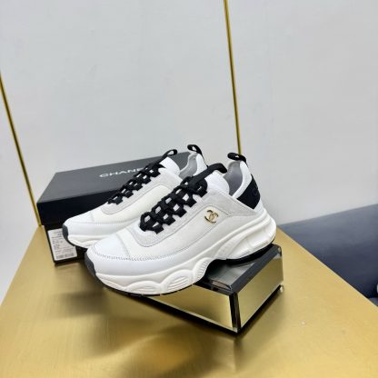 Chanel men's and women's couple's gray and black classic sports casual dad shoes - Image 8