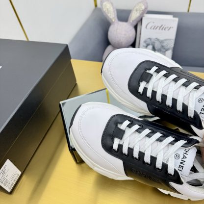 Chanel men's and women's couple's white mix and match black classic sports casual dad shoes - Image 8