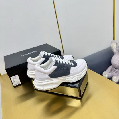 Chanel men's and women's couple's white mix and match gray classic sports casual dad shoes - Image 7