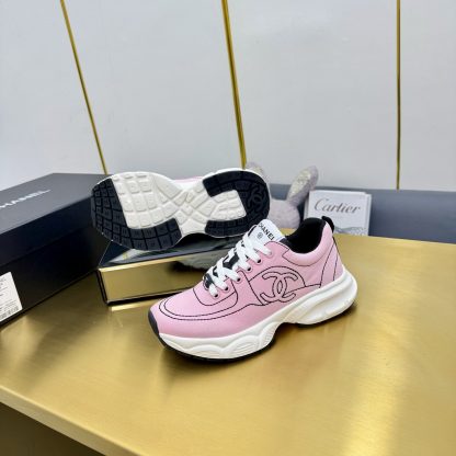 Chanel unisex couple pink casual dad shoes - Image 7