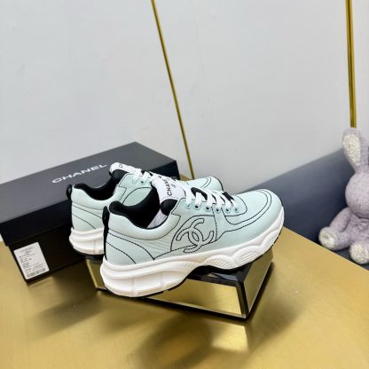 Chanel light green casual shoes for men and women - Image 6
