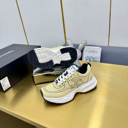 Chanel unisex couple's light yellow casual dad shoes - Image 8