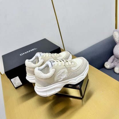 Chanel unisex couple's light yellow brown casual dad shoes - Image 8