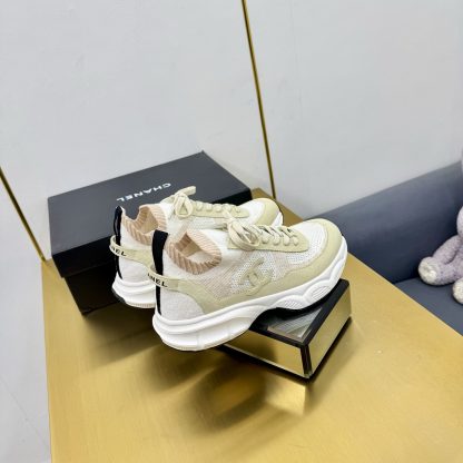 Chanel unisex couple's light green with white casual dad shoes - Image 8