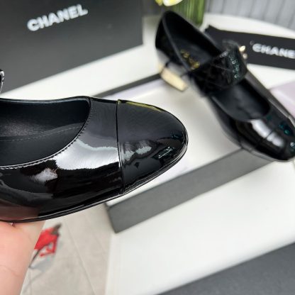 Chanel early spring new black round pointed toe small leather shoes heel height 2.5cm - Image 8