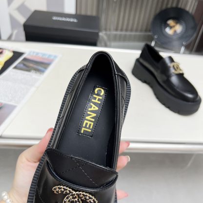 Chanel autumn and winter series new retro style small round head black loafers - Image 8