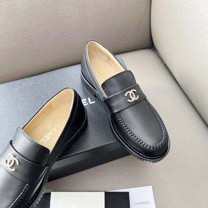 Chanel Early Spring Dance Shoes Series Black Small Round Head Retro Loafers - Image 8