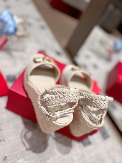 VALENTINO Braided rope wedge sandals - Image 8