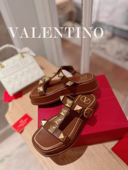 VALENTINO Studded Metal Platform Sandals - Image 7