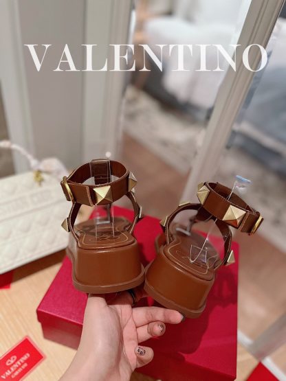 VALENTINO Studded Metal Platform Sandals - Image 7