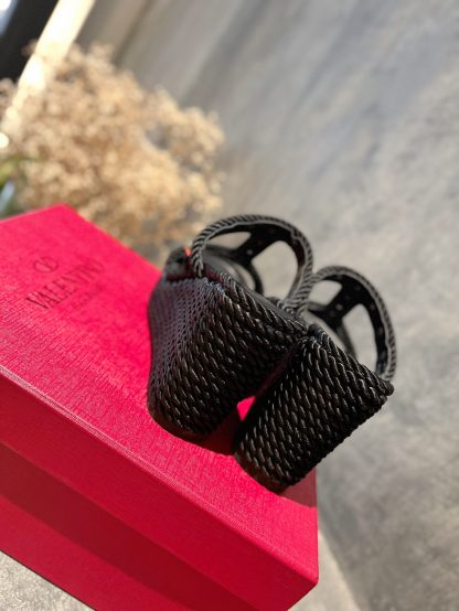 VALENTINO Studded hemp rope wedge sandals - Image 8