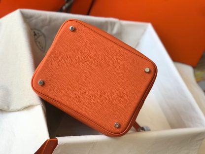 Hermès Sunset Orange Cowhide Basket Bag - Image 8