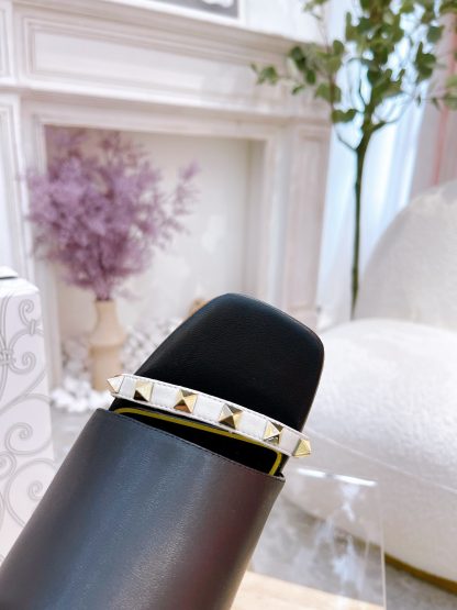 VALENTINO square toe rivet elegant sandals high heels - Image 6