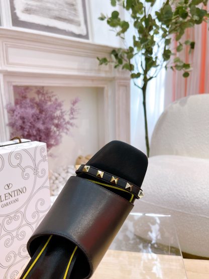 VALENTINO square toe rivet elegant sandals high heels - Image 7