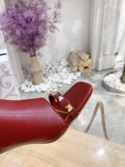 VALENTINO square toe rivet elegant sandals high heels - Image 7