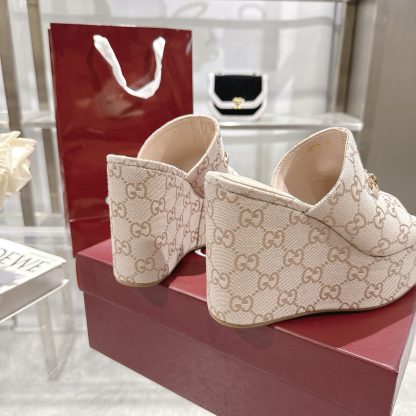 Gucci Horsebit Wedge Heel Women's Slide Sandals - Image 7