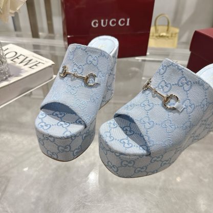 Gucci Horsebit Wedge Heel Women's Slide Sandals - Image 8