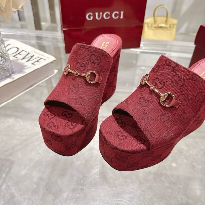 Gucci Horsebit Wedge Heel Women's Slide Sandals - Image 8