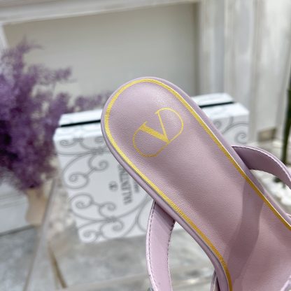 VALENTINO Gold Large Rivet Fashion High-end Sandals High Heels - Image 8