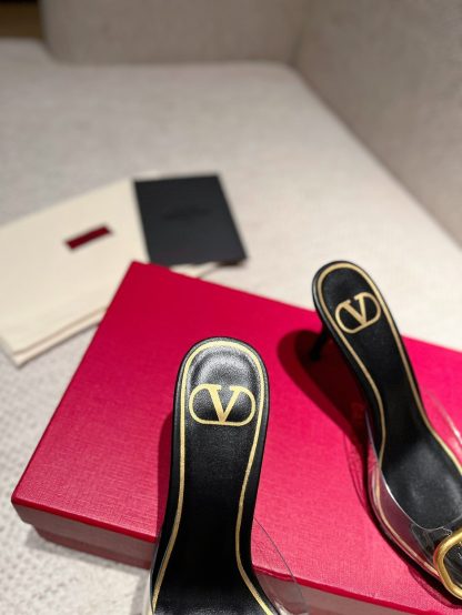 VALENTINO exquisite V buckle transparent film sandals high heels - Image 7