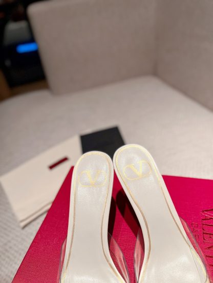 VALENTINO exquisite V buckle transparent film sandals high heels - Image 8