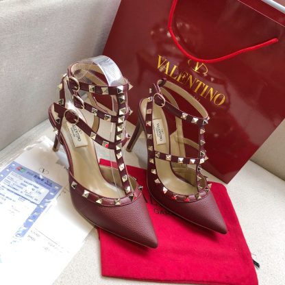 VALENTINO Litchi leather series elegant high heels - Image 7