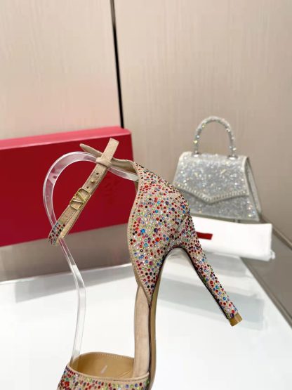 VALENTINO elegant diamond-covered exquisite fashion high heels - Image 8