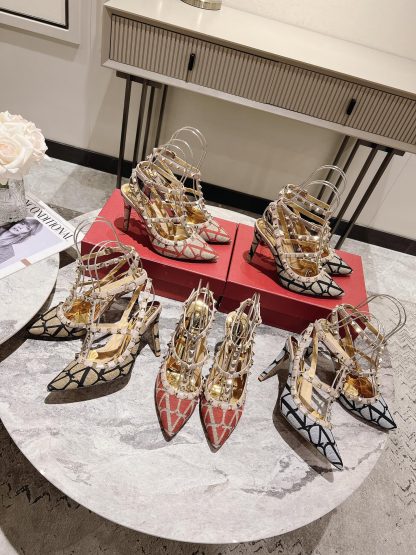 VALENTINO Fashion Rivet High Heels - Image 8