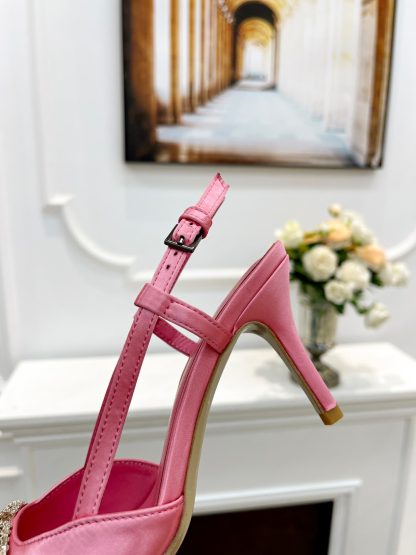 VALENTINO Rhinestone Buckle Elegant High Heels - Image 8