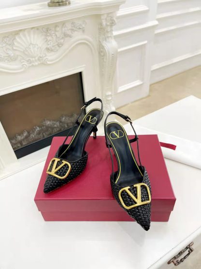 VALENTINO new black women's open-back high-heeled sandals - Image 7