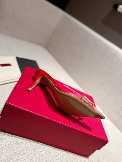 VALENTINO exquisite V buckle transparent film sandals high heels - Image 8