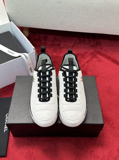 Chanel white men's and women's couple's mixed craft embroidery style versatile casual sports shoes - Image 8
