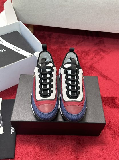 Chanel red and blue men's and women's couple's mixed craft embroidery style versatile casual sports shoes - Image 8