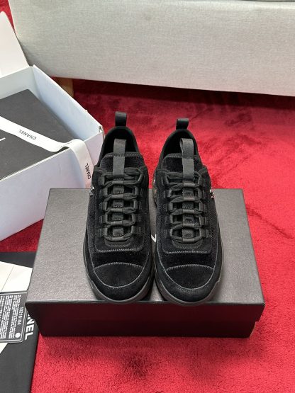 Chanel black mixed-match craft embroidery style versatile casual sports shoes for men and women - Image 8