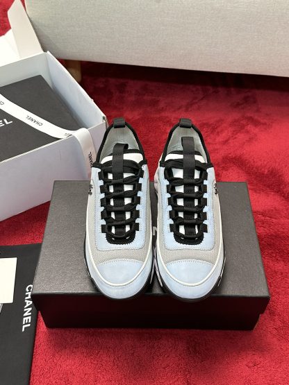 Chanel men's and women's couple's versatile fashion blue-gray mix and match casual sports shoes - Image 8