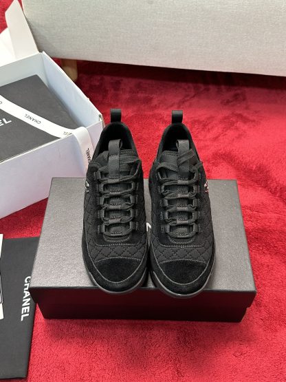 Chanel classic pure black all-match casual sneakers for men and women - Image 8