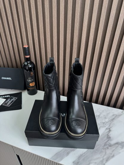 Chanel autumn and winter new black fashionable simple boots - Image 7