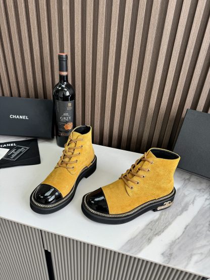 Chanel autumn and winter hit big yellow fashionable simple boots - Image 8
