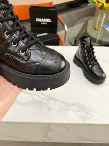 Chanel autumn and winter new black electric show diamond style boots thick sole 6cm - Image 7
