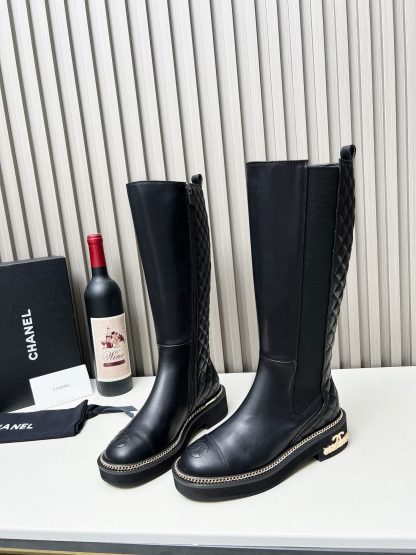 Chanel autumn and winter heavy-duty popular simple black fashionable Chelsea boots - Image 8
